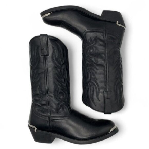 Laredo Men's Size 11.5 EW Black Mccomb Mid Calf Round Toe Cowboy Western Boots - Picture 11 of 15